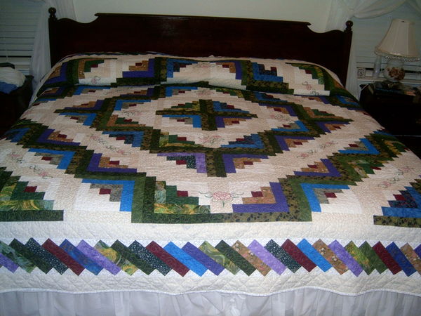 Simple machine quilting for a Log Cabin Quilt?