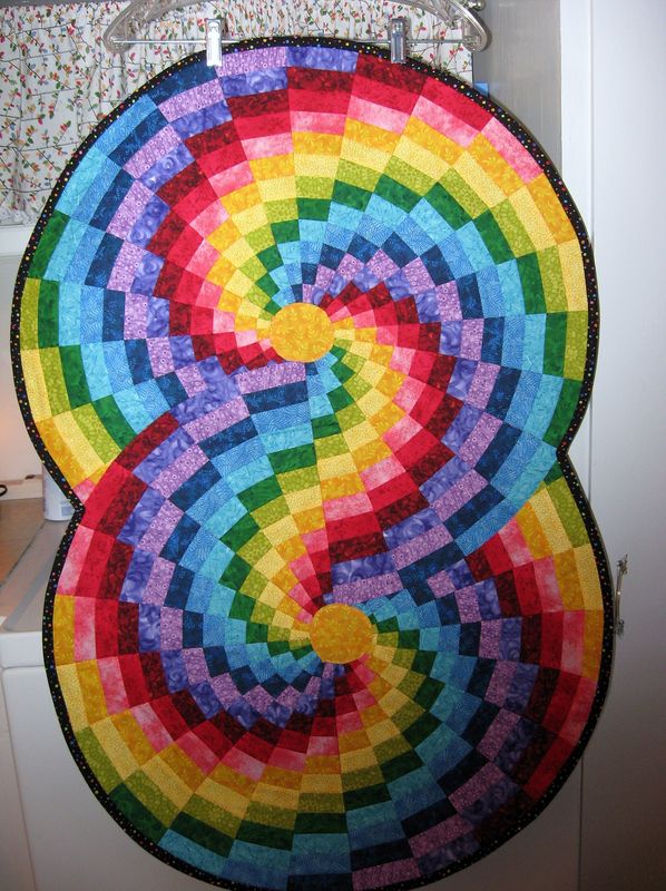Finished Bargello Color Wheel Table Runner