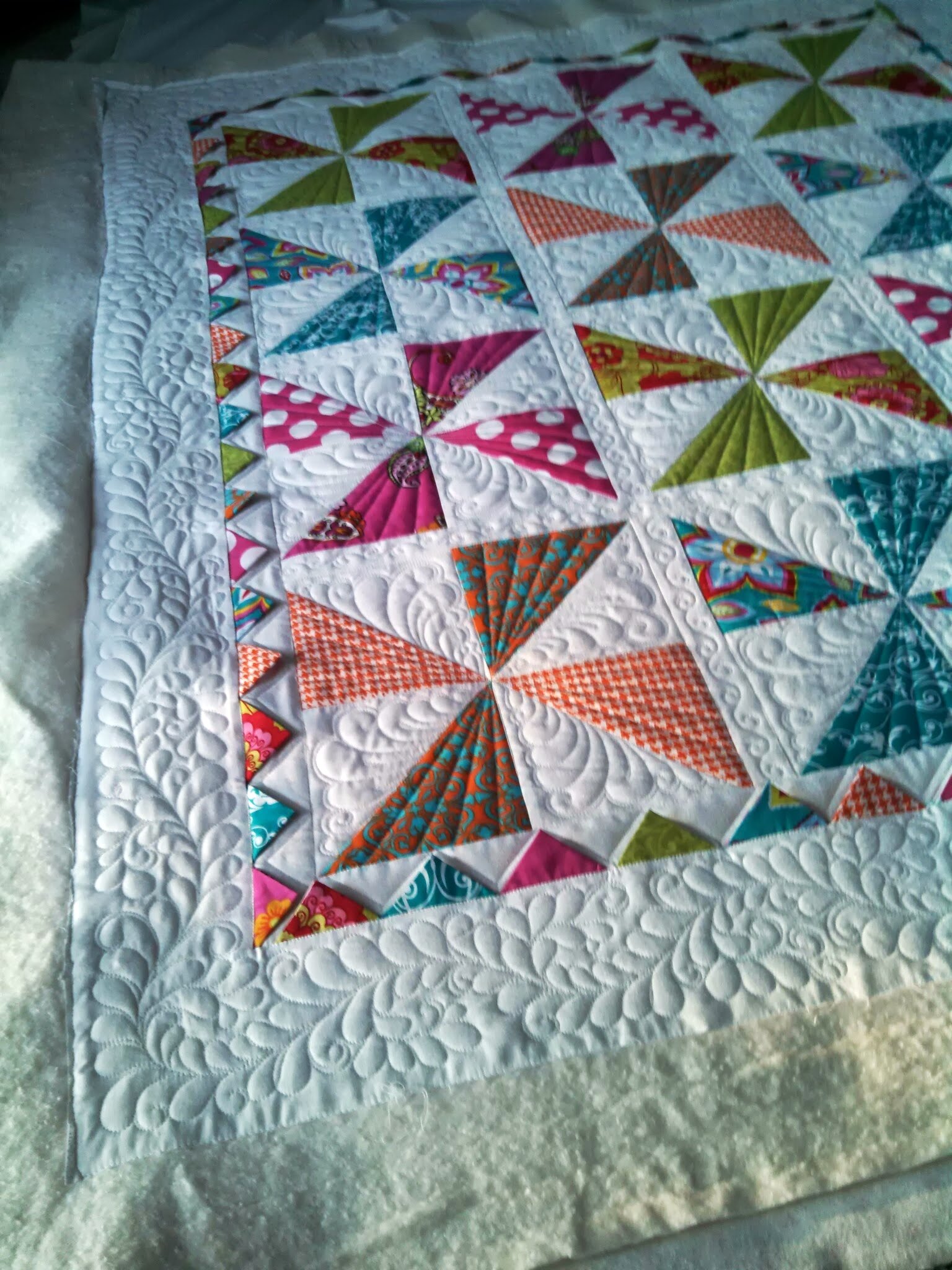 Pinwheel baby quilt