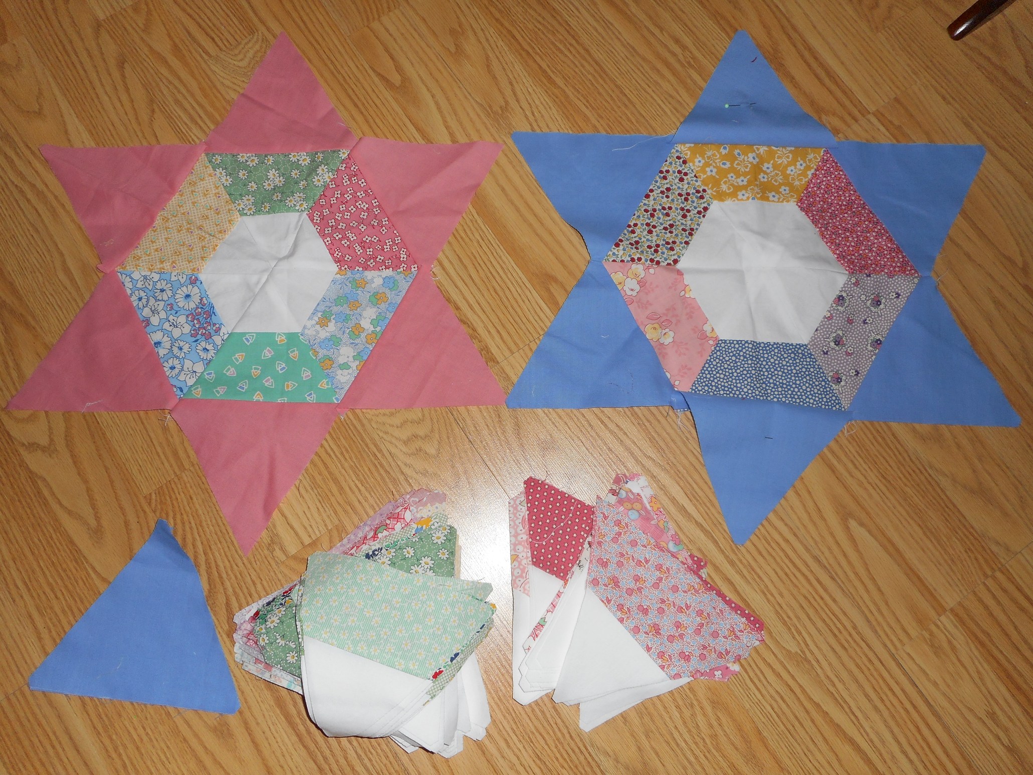 Equalateral Triangle Six Pointed Star Quilt Patterns