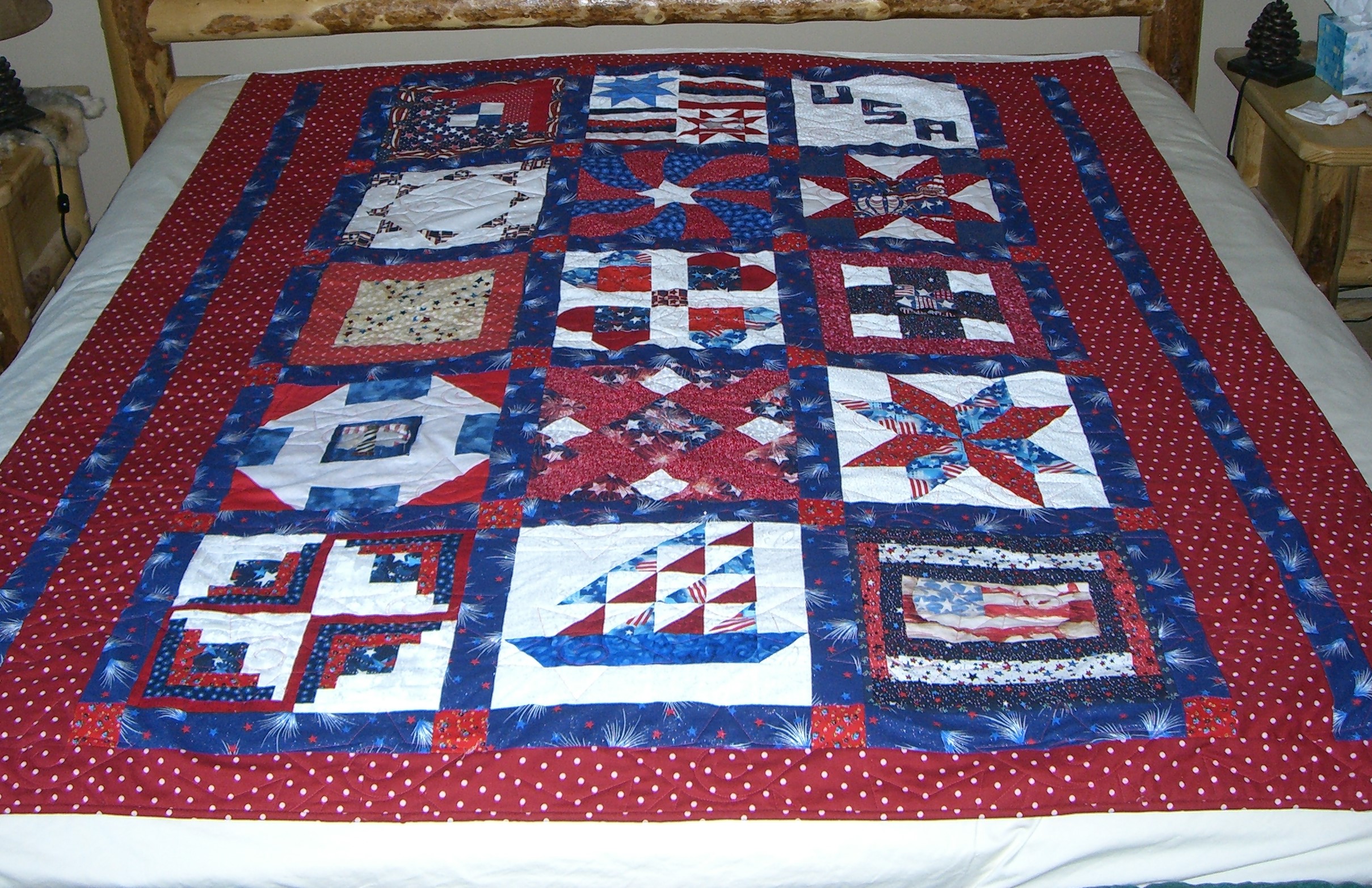 Two throws from Red White and Blue Swap - Quiltingboard Forums