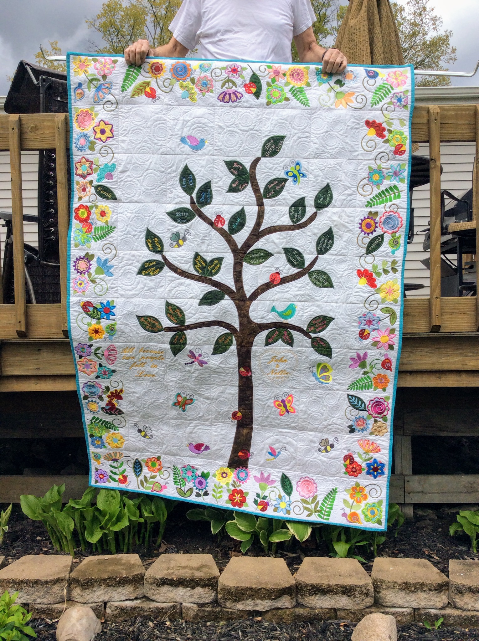 Family tree quilt done