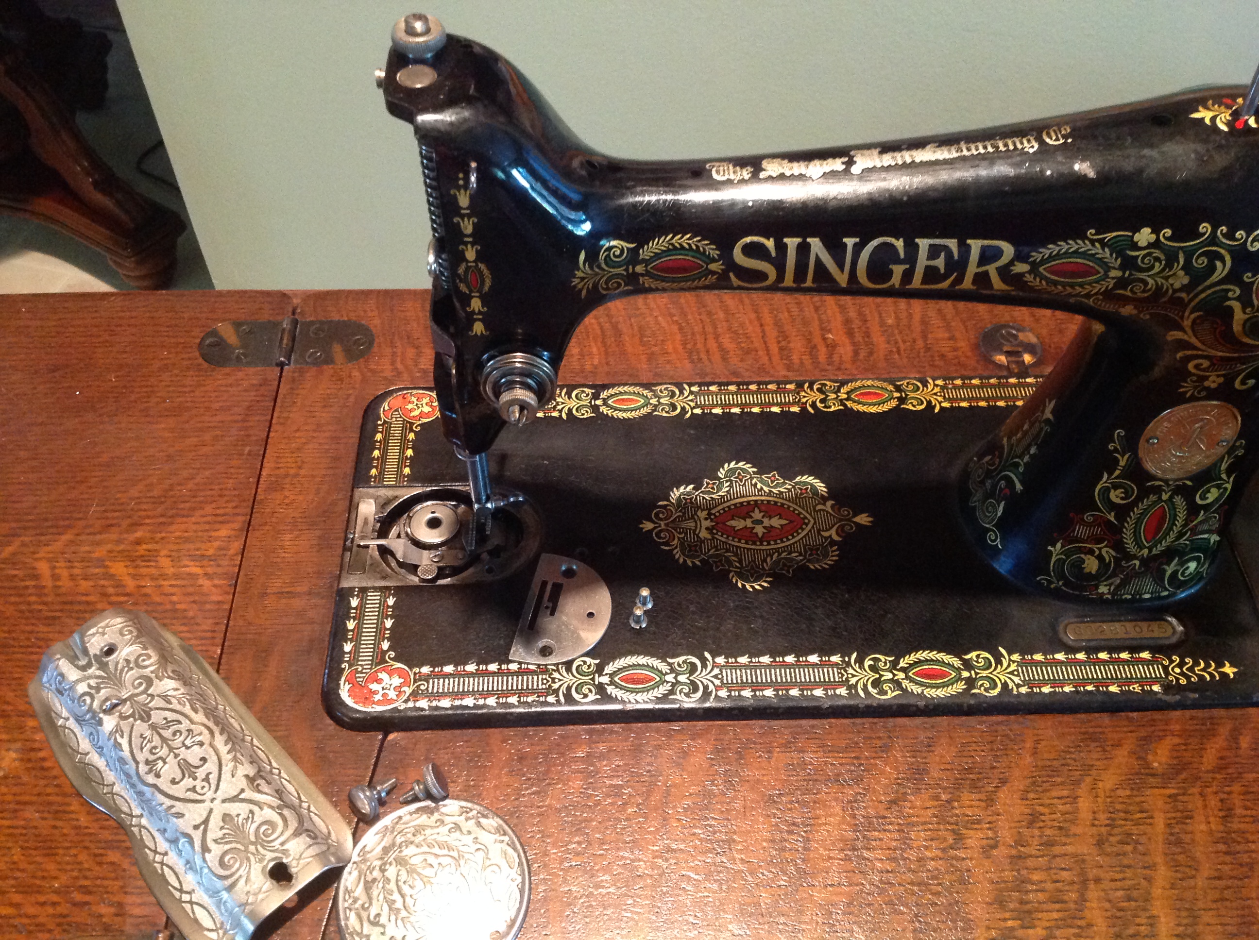 1910 singer red eye 66 sewing machine parts slide plate